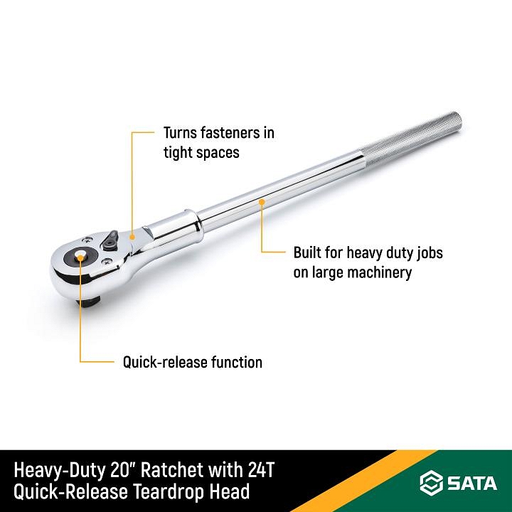 SATA 3/4” Drive Quick-Release Teardrop Ratchet